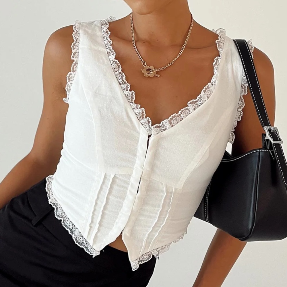 Princess Polly Silvanna Top White Size 4